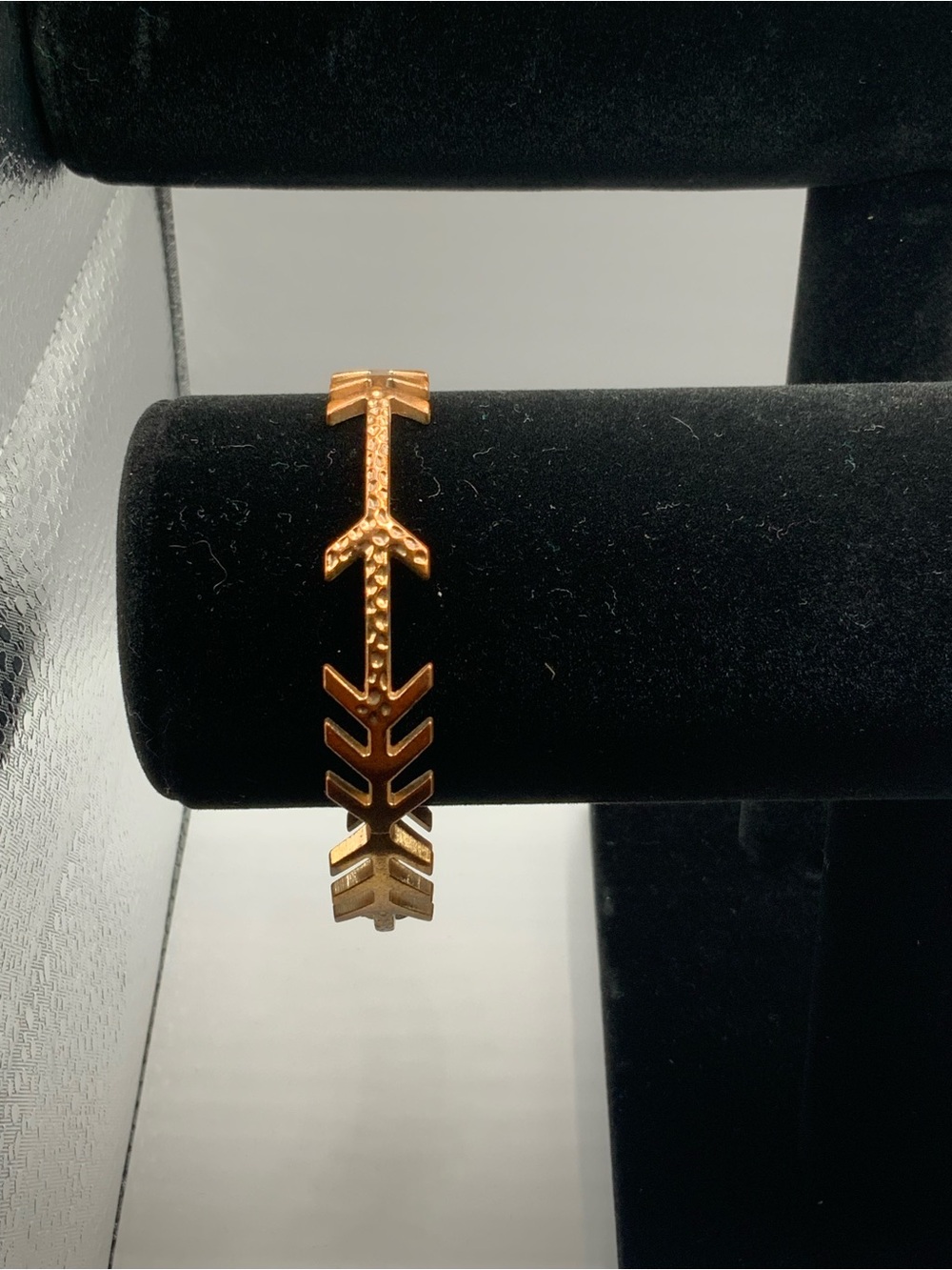 Textured Arrow Cuff Bracelet in Gold Tone